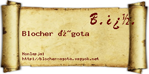 Blocher Ágota névjegykártya